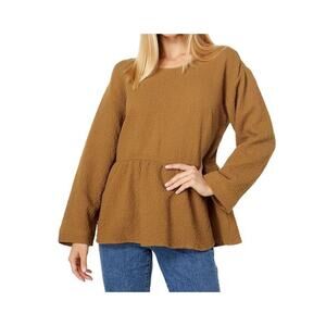 Madewell Peplum Toffee Open Back Top Women's SZ  XS - NWT